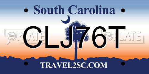 CLJ76T South Carolina License Plate