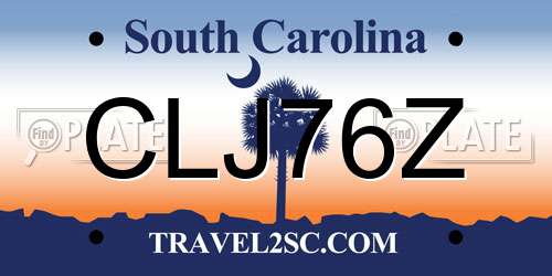 CLJ76Z South Carolina License Plate