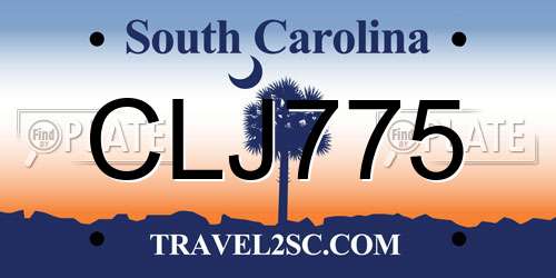 CLJ775 South Carolina License Plate