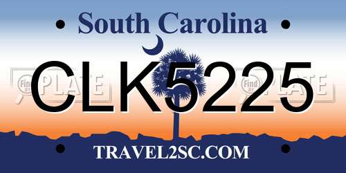 CLK5225 South Carolina License Plate