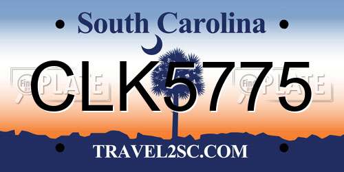 CLK5775 South Carolina License Plate