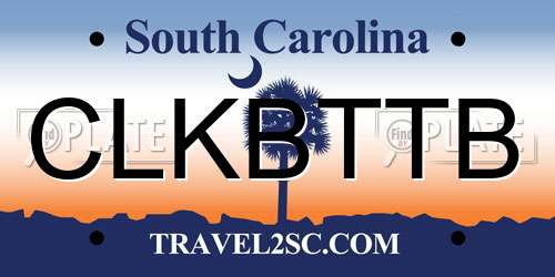 CLKBTTB South Carolina License Plate