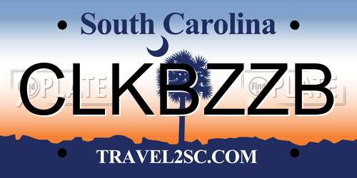 CLKBZZB South Carolina License Plate