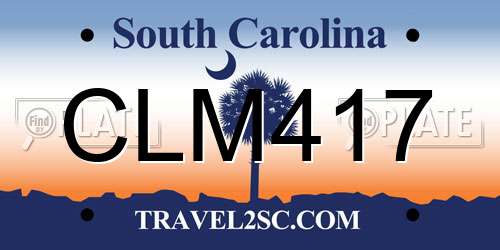 CLM417 South Carolina License Plate