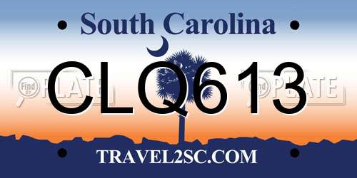 CLQ613 South Carolina License Plate