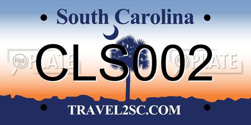 CLS002 South Carolina License Plate