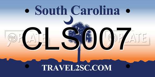 CLS007 South Carolina License Plate