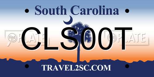 CLS00T South Carolina License Plate
