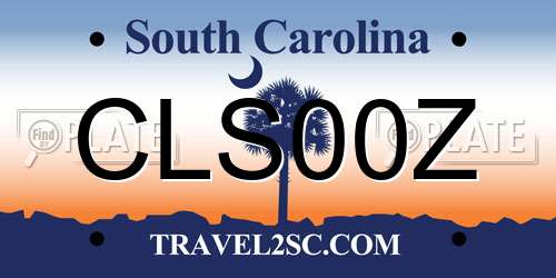 CLS00Z South Carolina License Plate