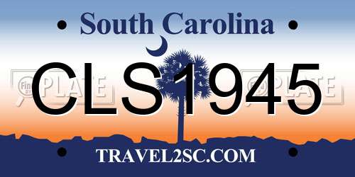 CLS1945 South Carolina License Plate