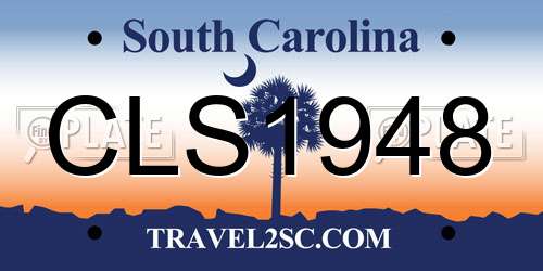 CLS1948 South Carolina License Plate