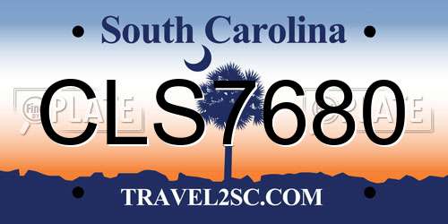 CLS7680 South Carolina License Plate