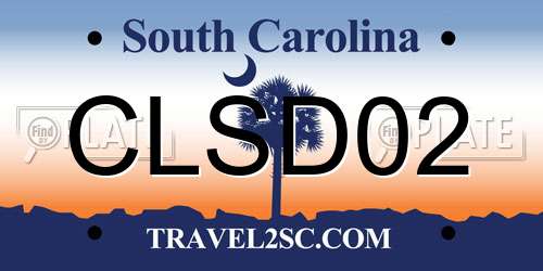 CLSD02 South Carolina License Plate