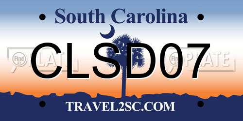 CLSD07 South Carolina License Plate