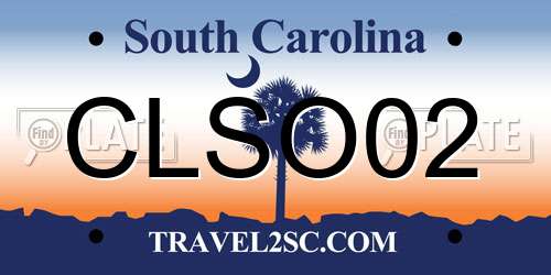 CLSO02 South Carolina License Plate