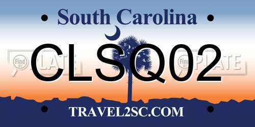 CLSQ02 South Carolina License Plate
