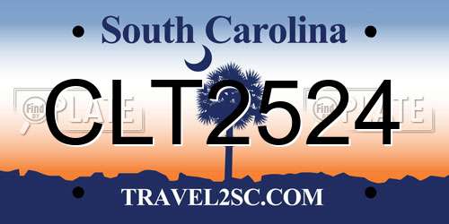 CLT2524 South Carolina License Plate