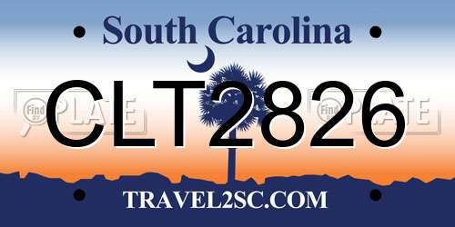 CLT2826 South Carolina License Plate