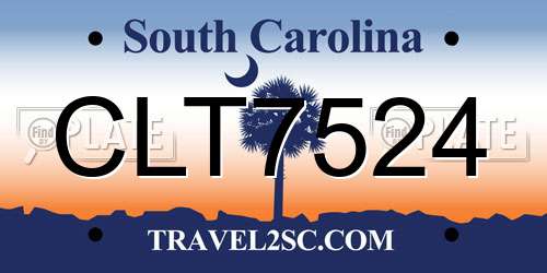 CLT7524 South Carolina License Plate