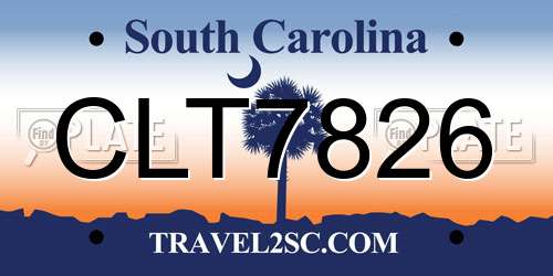 CLT7826 South Carolina License Plate