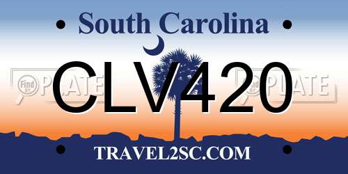 CLV420 South Carolina License Plate