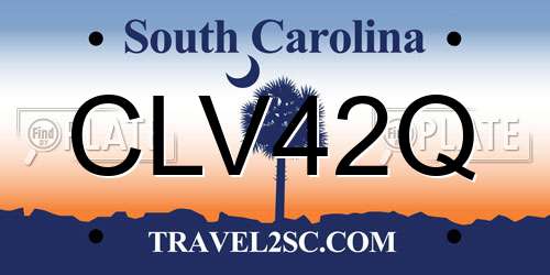 CLV42Q South Carolina License Plate