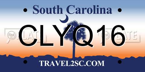 CLYQ16 South Carolina License Plate