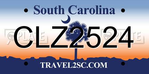 CLZ2524 South Carolina License Plate