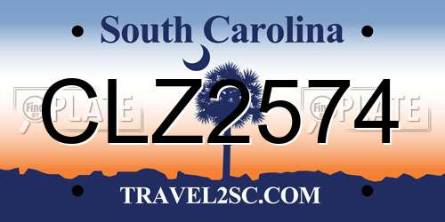 CLZ2574 South Carolina License Plate