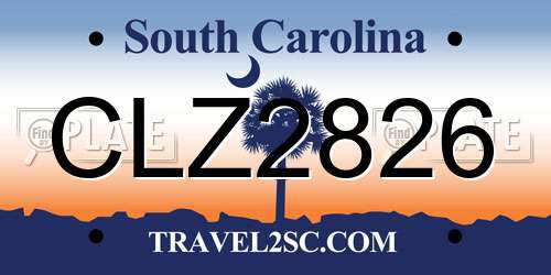 CLZ2826 South Carolina License Plate