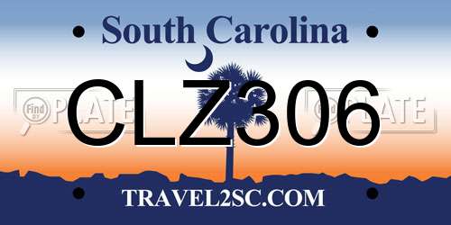 CLZ306 South Carolina License Plate