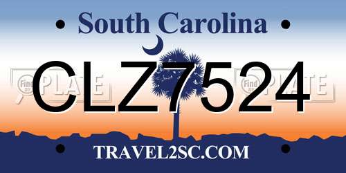 CLZ7524 South Carolina License Plate