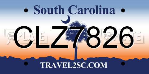 CLZ7826 South Carolina License Plate