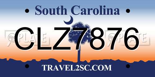 CLZ7876 South Carolina License Plate