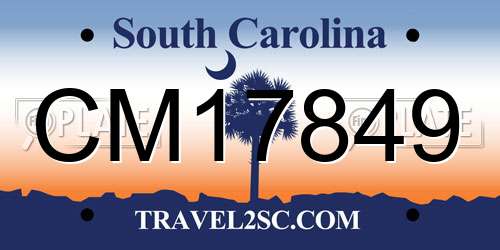 CM17849 South Carolina License Plate