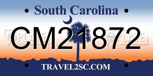 CM21872 South Carolina License Plate