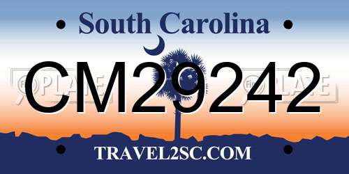 CM29242 South Carolina License Plate