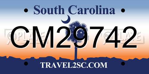 CM29742 South Carolina License Plate