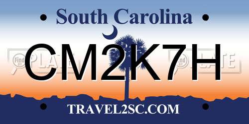 CM2K7H South Carolina License Plate