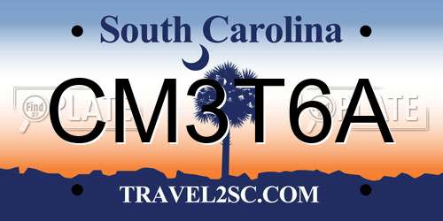 CM3T6A South Carolina License Plate