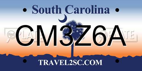 CM3Z6A South Carolina License Plate