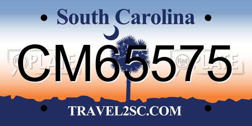 CM65575 South Carolina License Plate