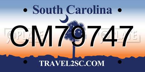 CM79747 South Carolina License Plate