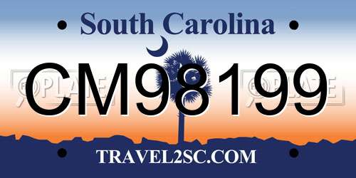 CM98199 South Carolina License Plate