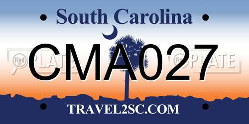 CMA027 South Carolina License Plate