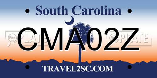 CMA02Z South Carolina License Plate