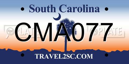 CMA077 South Carolina License Plate