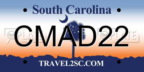 CMAD22 South Carolina License Plate