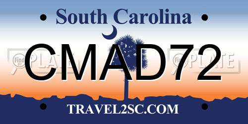 CMAD72 South Carolina License Plate