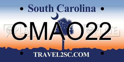 CMAO22 South Carolina License Plate